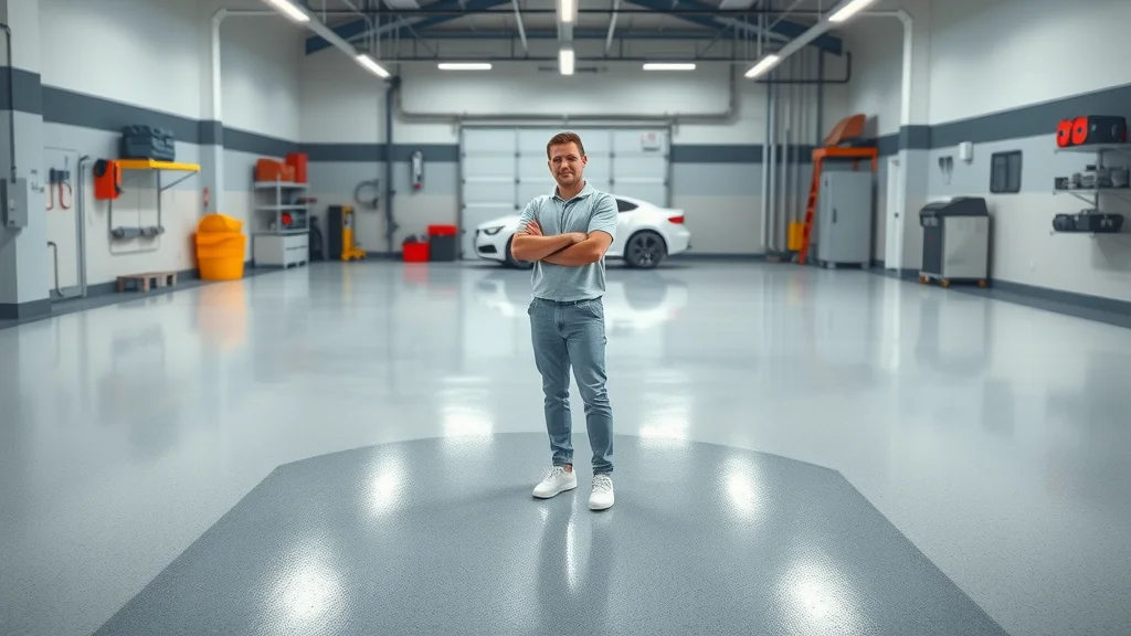 Sleek epoxy-coated garage floor with seamless easy-to-clean design