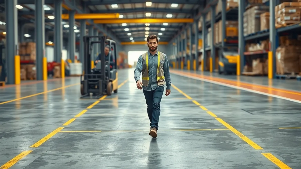 Durable industrial warehouse floors with polished concrete and epoxy coated sections