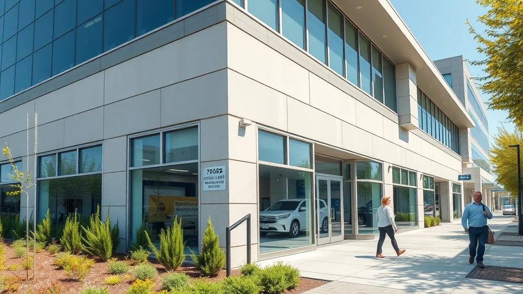 Modern commercial building exterior with clean, well-maintained and freshly painted facade showcasing the importance of regular maintenance painting in an urban business environment