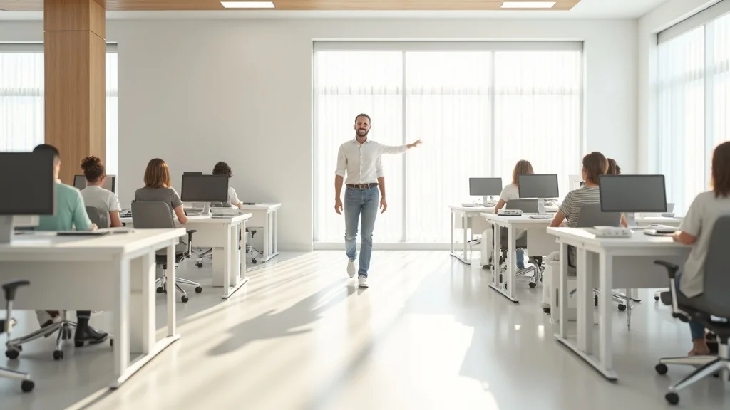 Commercial painting project management—pristine office space post-painting, staff returning to normal operations.