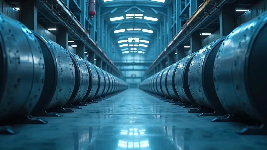 Industrial steel surfaces with anti-corrosion coatings showing glossy, protected metallic beams in modern factory environment