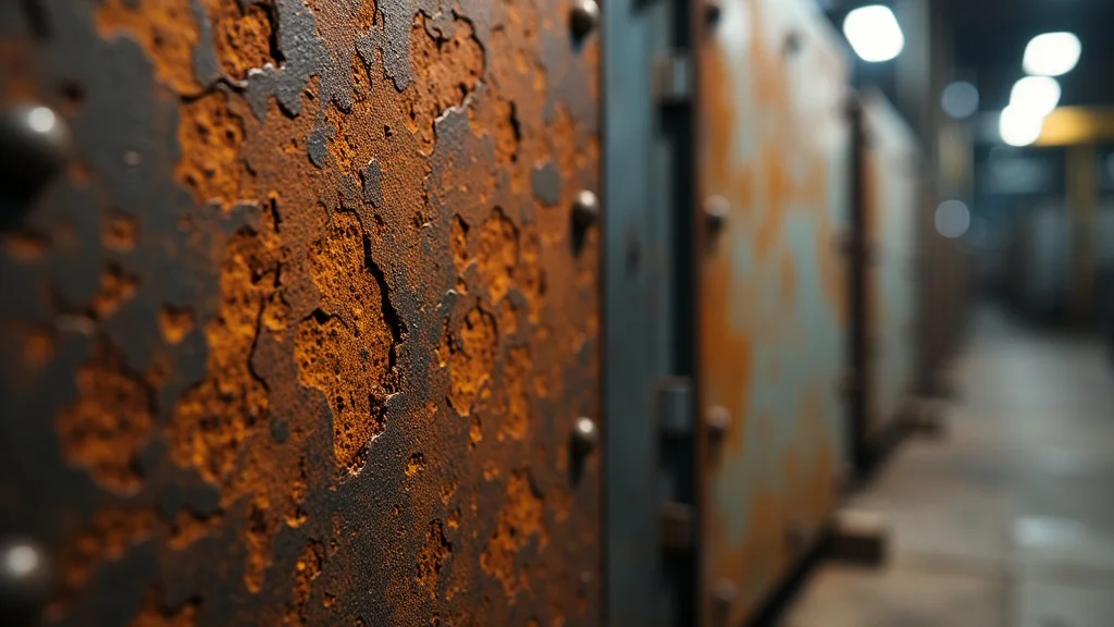 corroded vs. coated metal surface in industrial settings, highlighting the effectiveness of anti-corrosion coatings